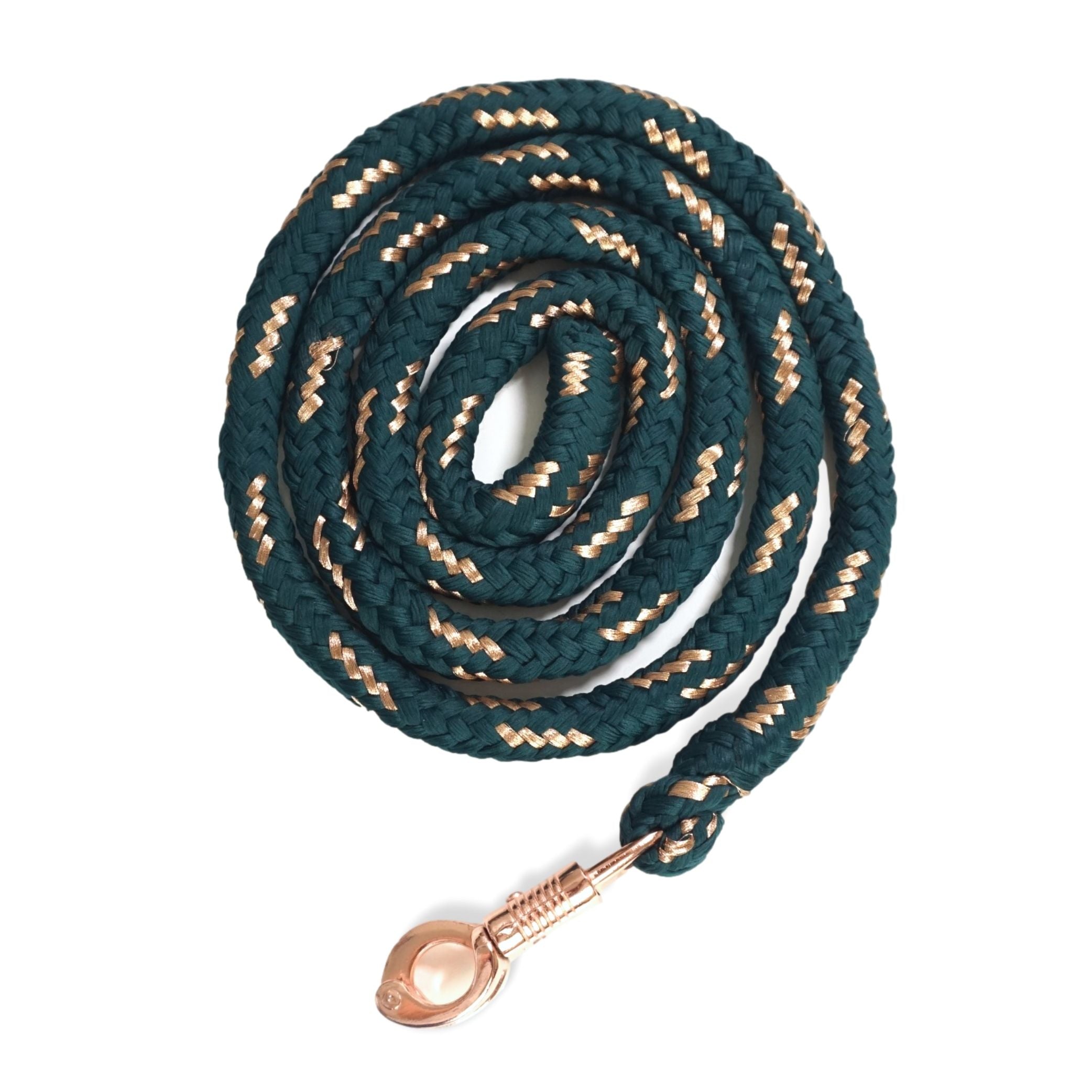 Führstrick mit Panikhaken rosegold, Länge 2m